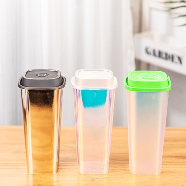 Modern Square PP Quadrilateral Takeout Plastic Cups for Coffee Brands