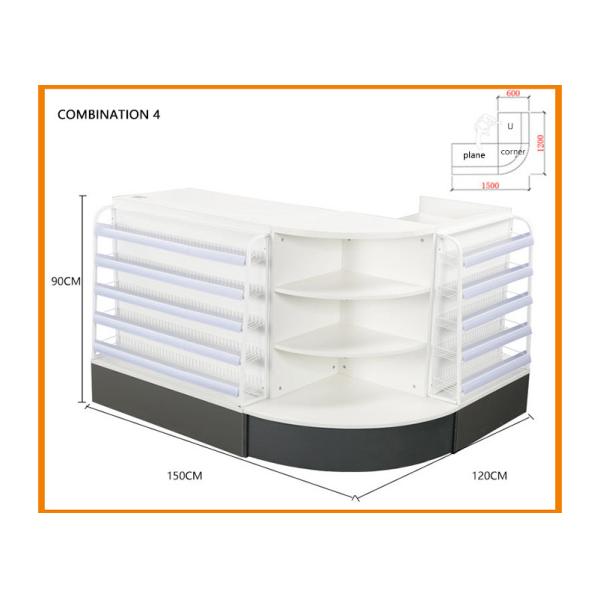 Wooden Chinese Pharmacy Store Display Cashier Drug Shelf Multi Functional Bar Counter