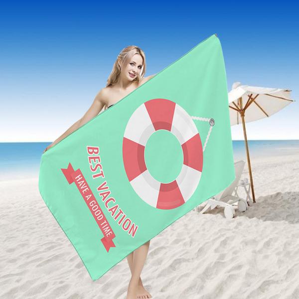 Digital Printed Quick Dry Beach Towel , Travel Beach Towel Promotional Large Thick