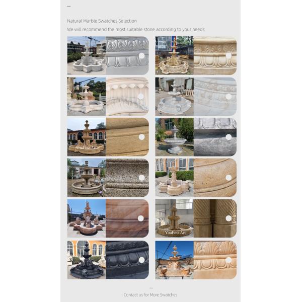 Outdoor Hand Carved White Marble Angel Statue Water Fountain