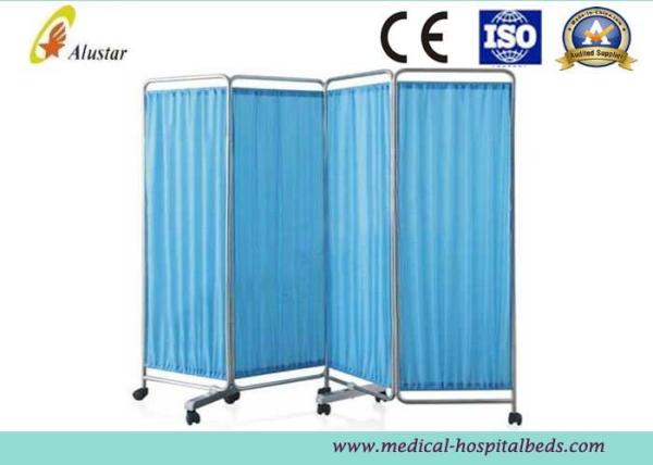 Mobile Stainless Steel Medical Privacy Screen, Folding Hospital Bedside Ward Screen (ALS-WS02)