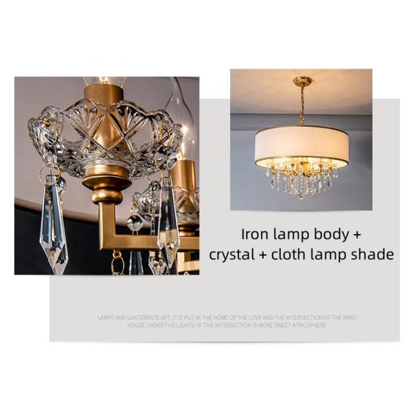 JYLIGHTING Luxury Gold Metal Crystal Ceiling Light Modern Vintage Chandelier for Home Hotel