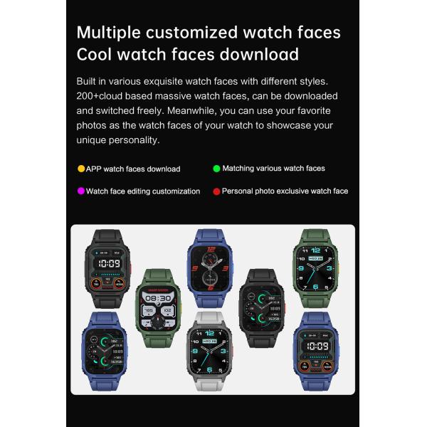 LW9 водонепроницаемые умные часы 1.95' 280*240 дисплей 300mAh батарея