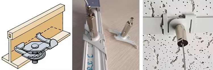Adjustable Screw T Bar Twist Gripper Ceiling Grid Clamp T Clip Track Cable Holding Component For Ceiling Light Fixture