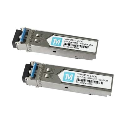 155M Duplex 10km 1310nm LC Connector DDM 100BASE SMF Fiber Optic Module Pluggable SFP Transceiver