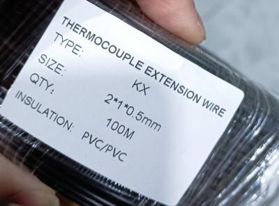 Tipo cabo de extensão preto vermelho 0.5*2 do par termoelétrico de KPX da isolação do Pvc de K com bainha do Pvc