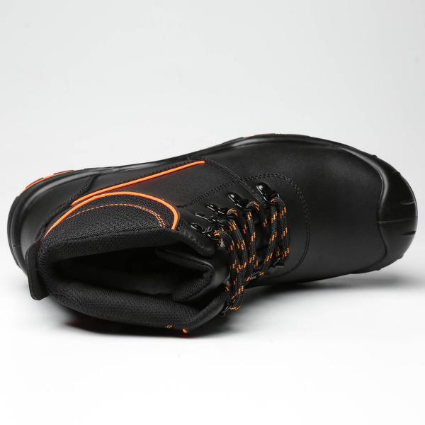 Hight Cut Cow Leather Shoes Slip Resistant / Wear Resistant Steel Toe Winter Shoes