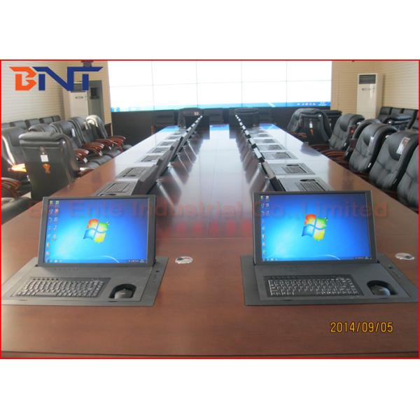 17 Inch Horizontal Flip Up Computer Monitor Lift Carbon Steel With Keyboard Mouse