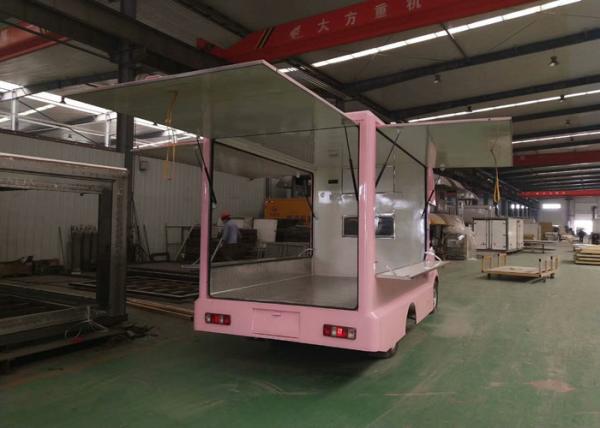 Mobile Food Selling Ice Cream Food Truck 4x2 Pink Color ISO Certification