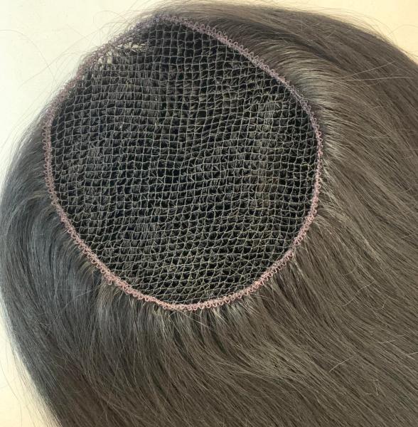 High Quality Natural Long Brown Integration Fishnet Base Virgin Multi Parting Hand Tied Human Hair Topper For Woman