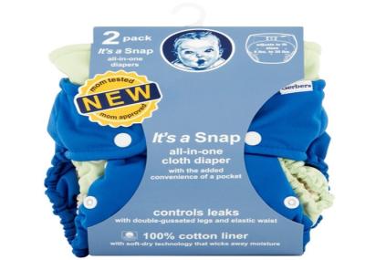 Soft All In One Reusable Nappy , 2 Count Reusable Cloth Diapers For Babies
