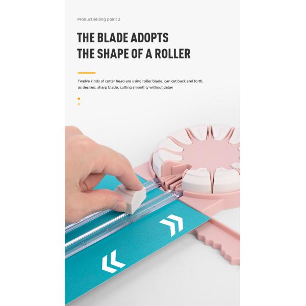 12 Fonctions Coupeuse de papier A4 Dentelle coulissante ligne pointillée et plus en rose ou couleurs personnalisées