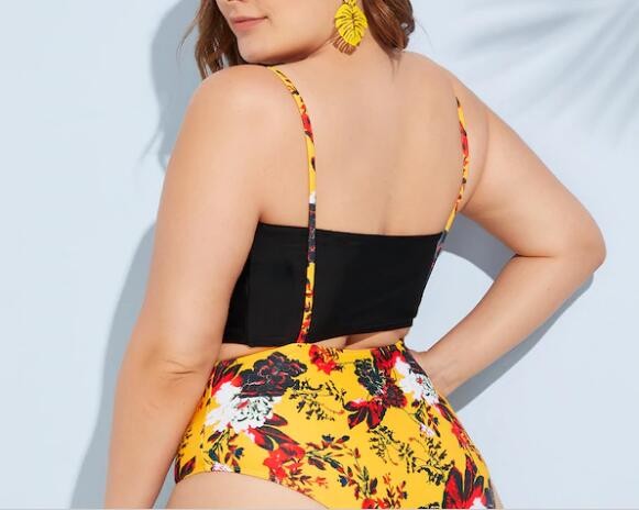 2019 New Plus SizeTwo piece Woman's swimwear Push up