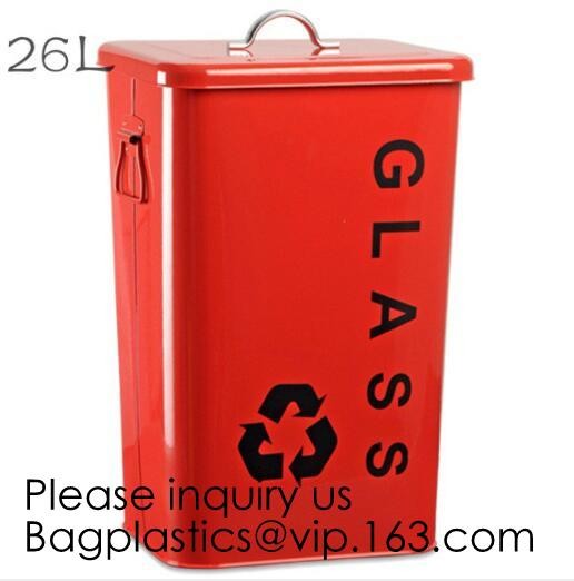 Household Metal Tin Garbage /Dust Bin,Metal Dog Pet Food Storage Bin Tin/Galvanized Trash Can/Garbage Bin,Store Supplies