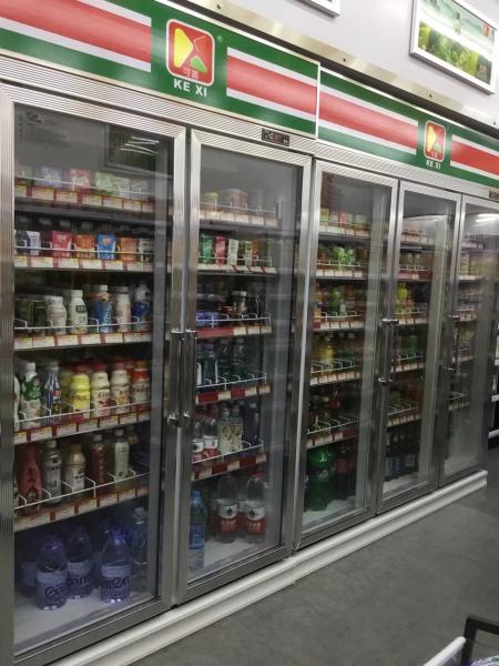 6 Glass Door Commercial Display Refrigerator 380V 3200L Durable