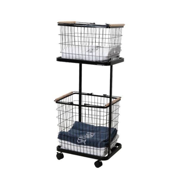 Two Layers Galvanized 960mm Height Steel Laundry Basket
