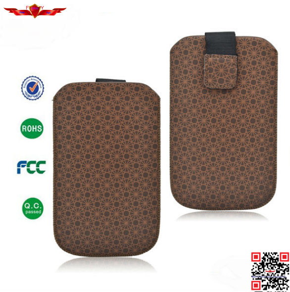 Hot Selling  Soft Synthetic PU leather Pull Pouch Leather Cover Cases For MOTO E