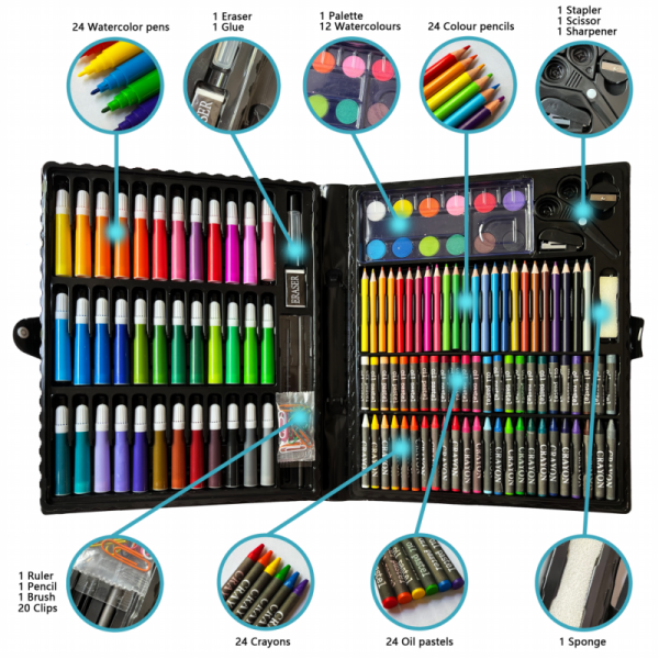 Wholesale School Kids Stationery 150PCS Colorful Drawing Painting Art Set