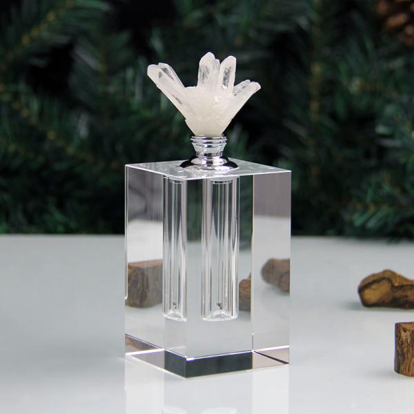 12ml Luxury Natural Agate Stone Crystal Druse Empty Crystal Perfume Oil Bottle 