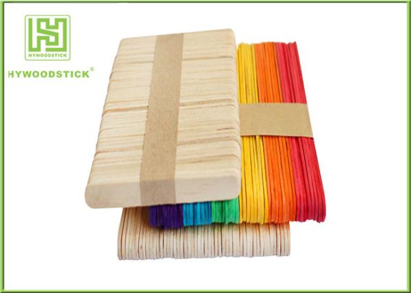 Sterile Round Ice Cream Wooden Sticks 114 * 10 * 2mm Food Grade