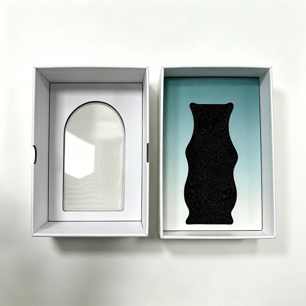Premium PET Window Box Rigid Lid and Base Cosmetic Gift Packaging Structure