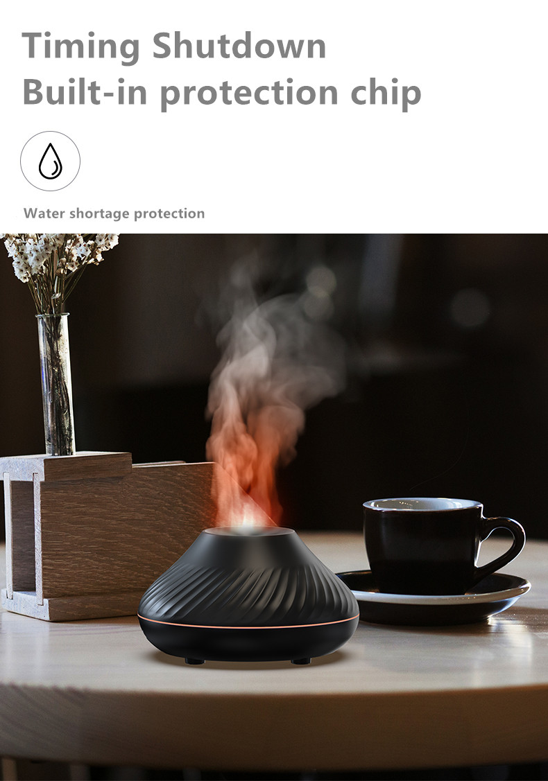 5V USB Essential Oil Ultrasonic Cool Mist Mini Humidifier 7 Color LED Light Portable Desktop Flame Aroma Diffuser
