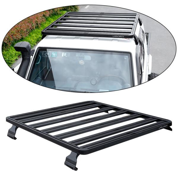 Black Powder Coat Aluminium Alloy Universal Roof Rack with Mounting Gutter For Toyota LC79