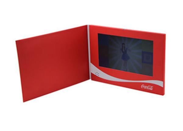New technology hot sale CocaCola custom 4C printing lcd video brochure 7 screen inch video in brochure card