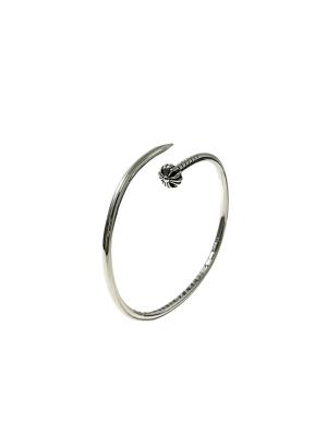 Polished Finish 925 Silver Bangles Round Hypoallergenic Fashionable