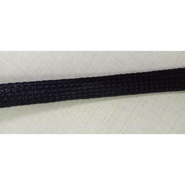 Black Mesh Tube Net Plastic Sleeve For Flexible Wire Cable , Black Flame Retardant Braided Sleeves