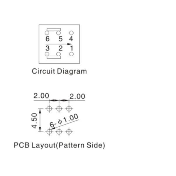 Переключатель 50Hz стартера кнопки Pin AC250V 6 мгновенный 100000 раз
