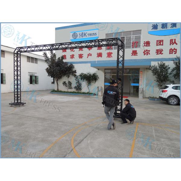 Black Alu Easy Install Arch Triangular Lighting Stage Truss With Roof 25*2mm Brace Tube