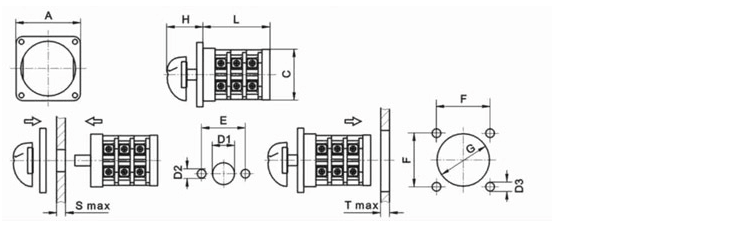 LW31 Series 32A 4 Pole 7 Position Rotary Cam Switch Changeover Switch for Various Applications