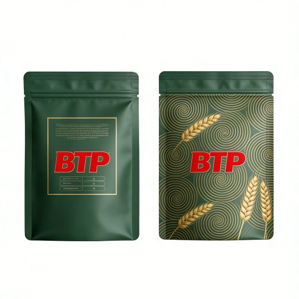 Luxury Dark Green Matte Stand up Pouch with Gold Foil Print Heat Resistant Zipper Top Disposable for Tea & Coffee Packaging