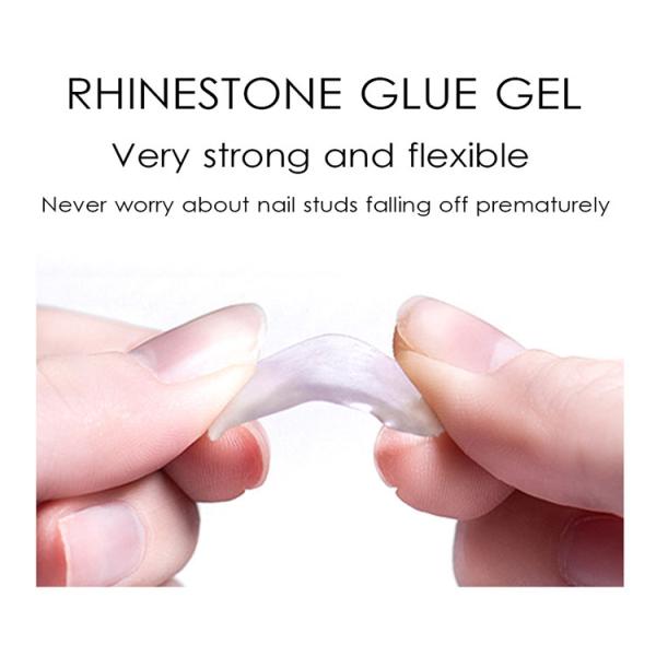 DIY Nails Made Easy with Clear UV Gel and Crystal Rhinestone Glue Custom Logo Included