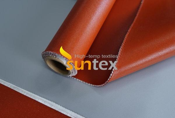 Cortinas à prova de fogo resistentes ao calor que isolam a borracha de silicone Fibergla revestido da condutibilidade térmica