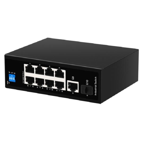 Easy-to-Install 8 Port Industrial Ethernet/Network Switch for DIN Rail Wall Mounting