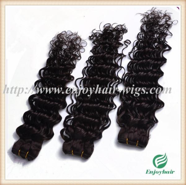 Indian 5A virgin hair weave natural color(can be dye) deep wave 10''-26'' hair extension