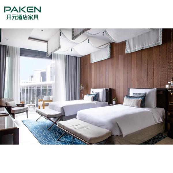 Veneer Hotel Bedroom Furniture Sets Melamine Surface