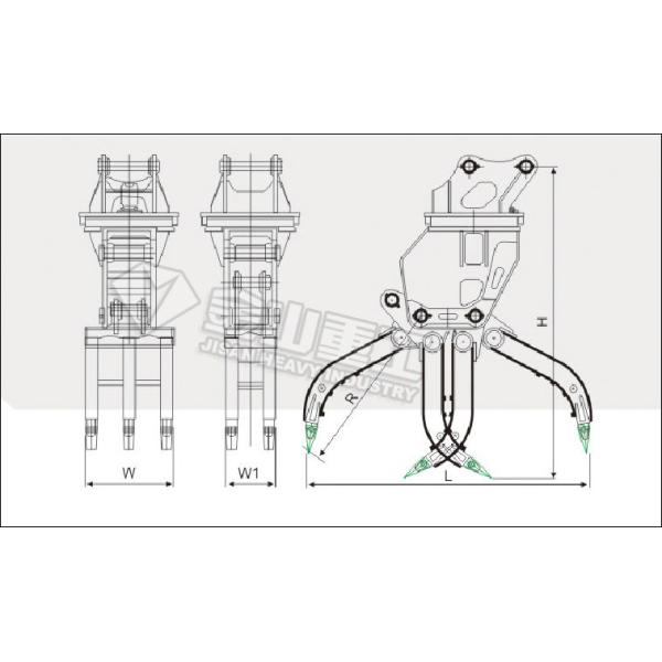 Самосхват утеса экскаватора стальной пластины, вращать 5 зубов сражается для экскаватора КОМАТСУ ПК200 ПК210