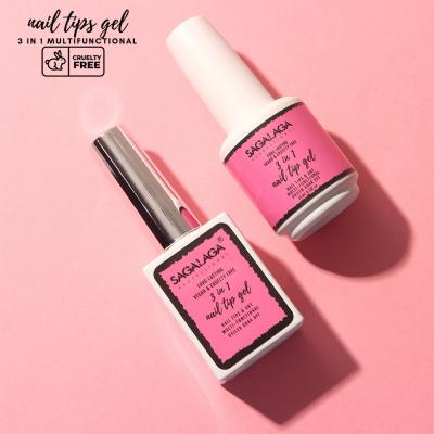UV Gel Capacity 15ML Soft Tip Gel and Nail Soft Gel Nail Tip Set Private Logo 3 in 1 Glue Gel Polish for Building Tips