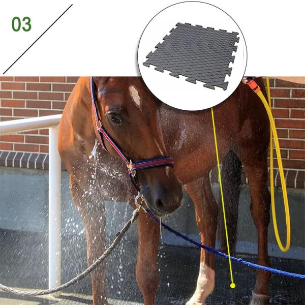 Horse Cleaning Area Ribbed Surface Anti Slip Rubber Mats Interlocking Rubber Mats