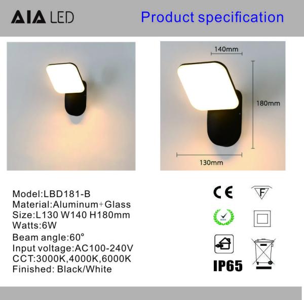 IP65 water proofing surface mounted outdoor COB 6W led wall light led wall lamp light fixtures