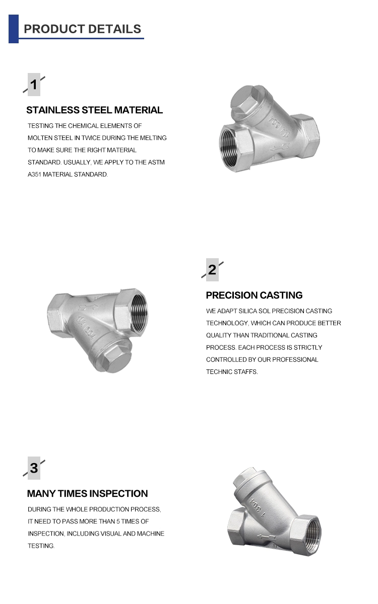 Женский стрейнер BSPP y, привинтил нержавеющую сталь стрейнера y