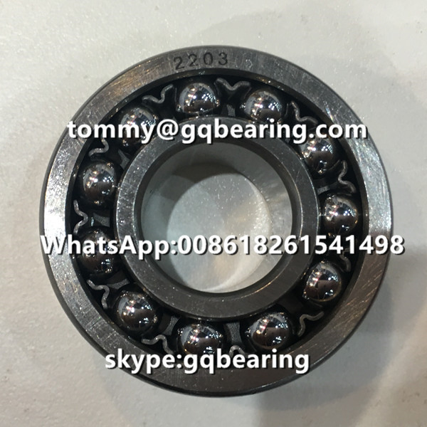 Chrome Steel Material 2203 Steel Cage Double Row Self-Aligning Ball Bearing 17x40x16mm (Стальная клетка двойного ряда с саморазвертывающимся шариковым подшипником 17x40x16 мм)