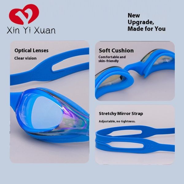 Electroplated swimming goggles, men's and women's sports products, swimming pool training for indoor and outdoor beaches, custom-made swimming glasses by the manufacturer, adults