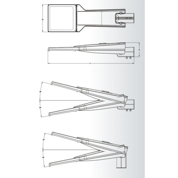 Aluminium 120lm/W 6500K IP66 150W 60mm Street Pole Light