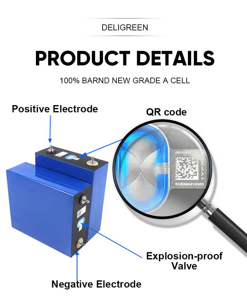 CATL 280Ah LiFePO4 Cell 3.2V Prismatic Grade A Rechargeable Long Life Deep Cycle Battery for Solar Panel Off Grid Power Supply EV RV