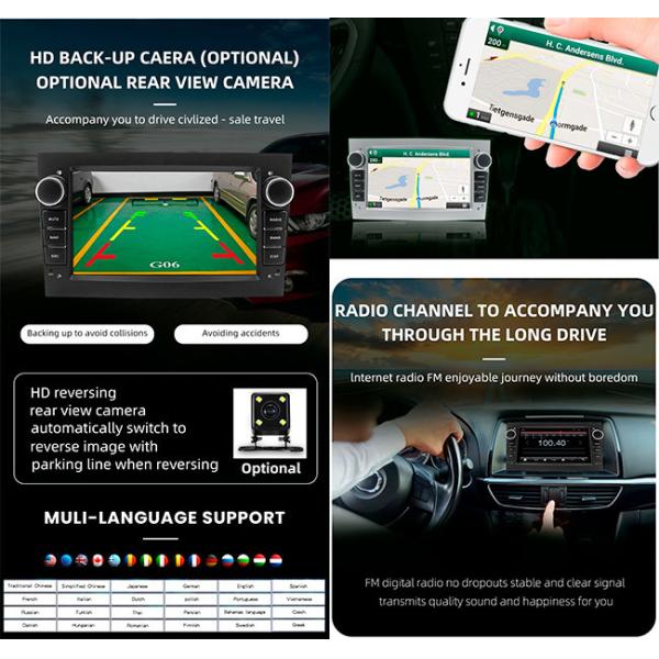 Universal Car Android Stereo 4*50W 7in Double Din Radio For Opel70S