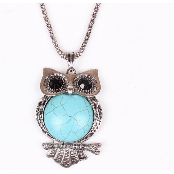 European and American fashion personality turquoise owl necklace / Necklaces